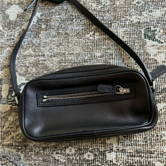 Coach bag black leather crossbody shoulder purse vintage coach - Picture 2 of 7